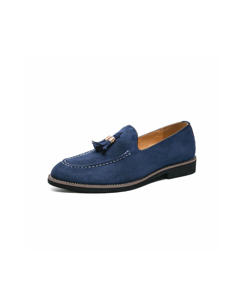 Mocassin à gland en daim homme cuir suède