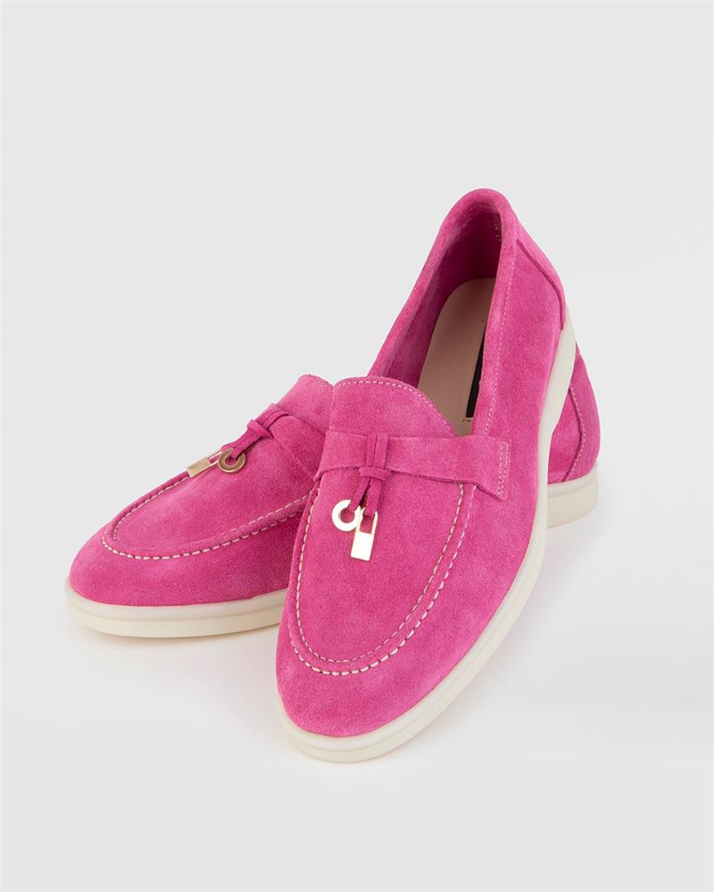 Mocassin daim femme fuchsia Kylie