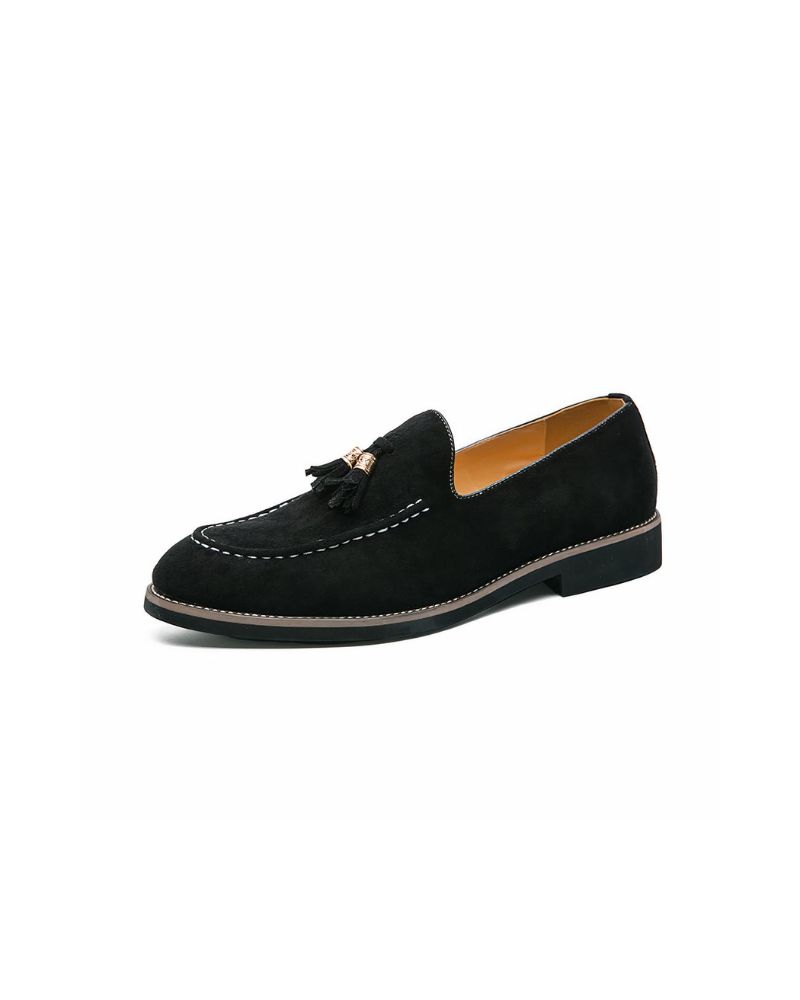 Mocassin à gland en daim homme cuir suède