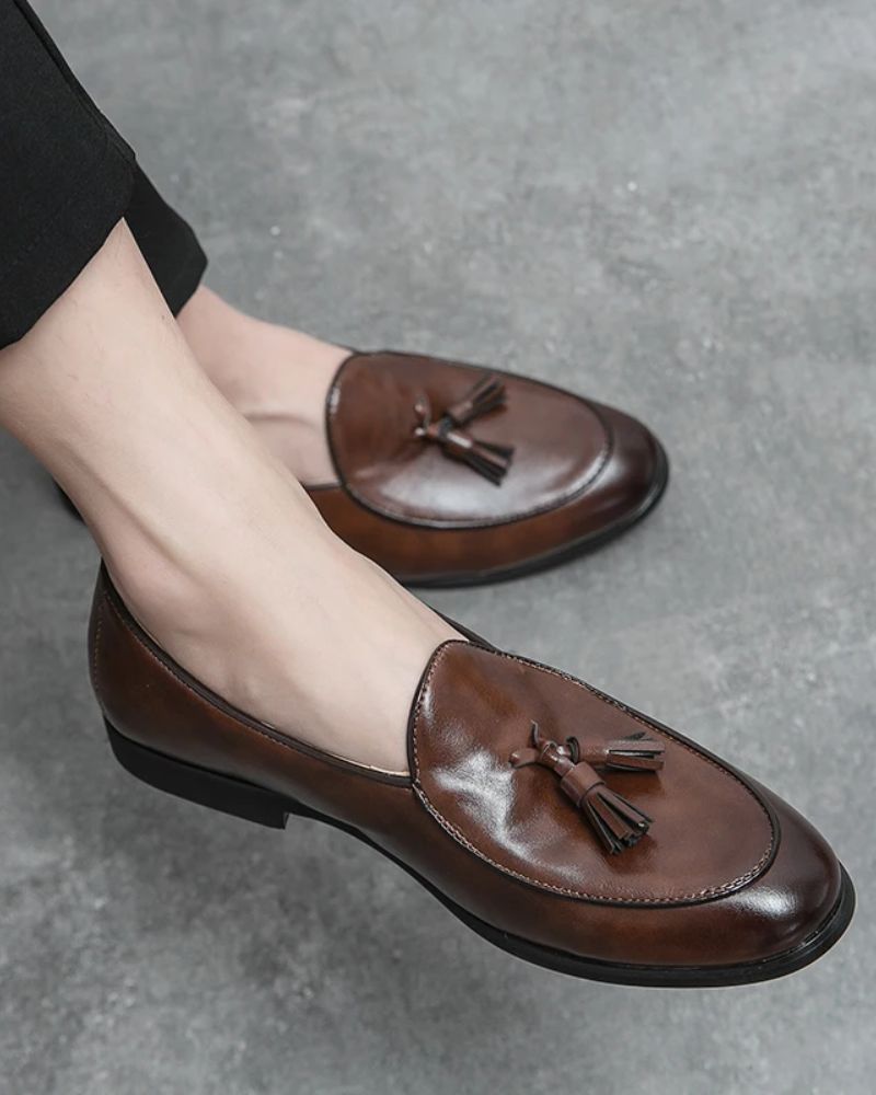 Mocassin à gland homme en cuir