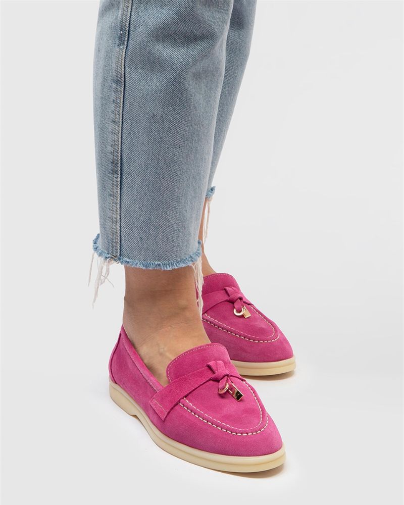 Mocassin daim femme fuchsia Kylie