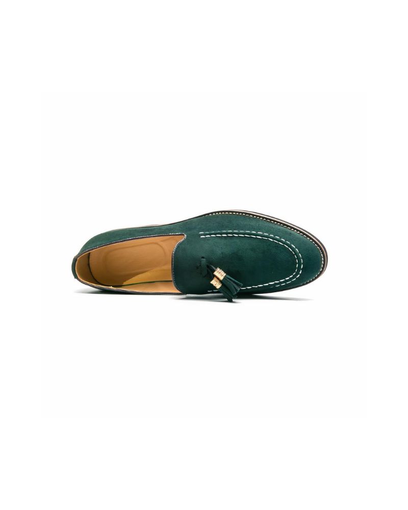 Mocassin à gland en daim homme cuir suède