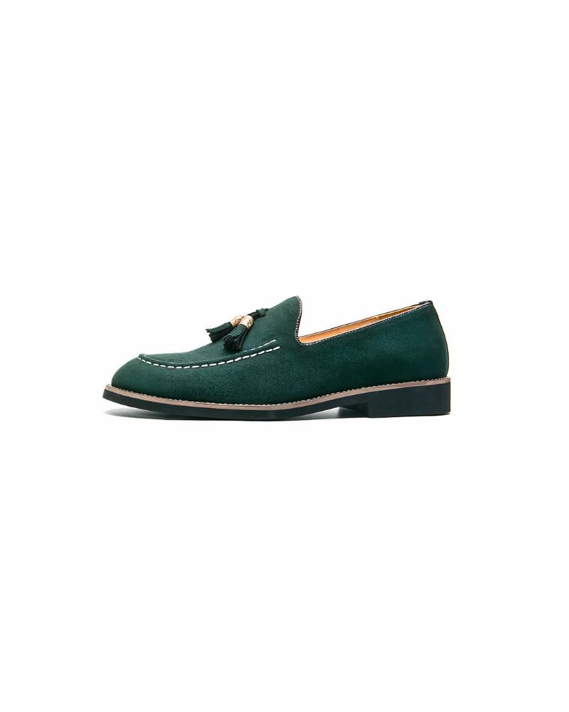 Mocassin à gland en daim homme cuir suède